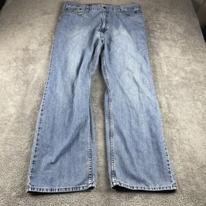 Signature by‎ Levi Strauss Loose Straight Mens 38x32 Blue Light Wash Mid Rise